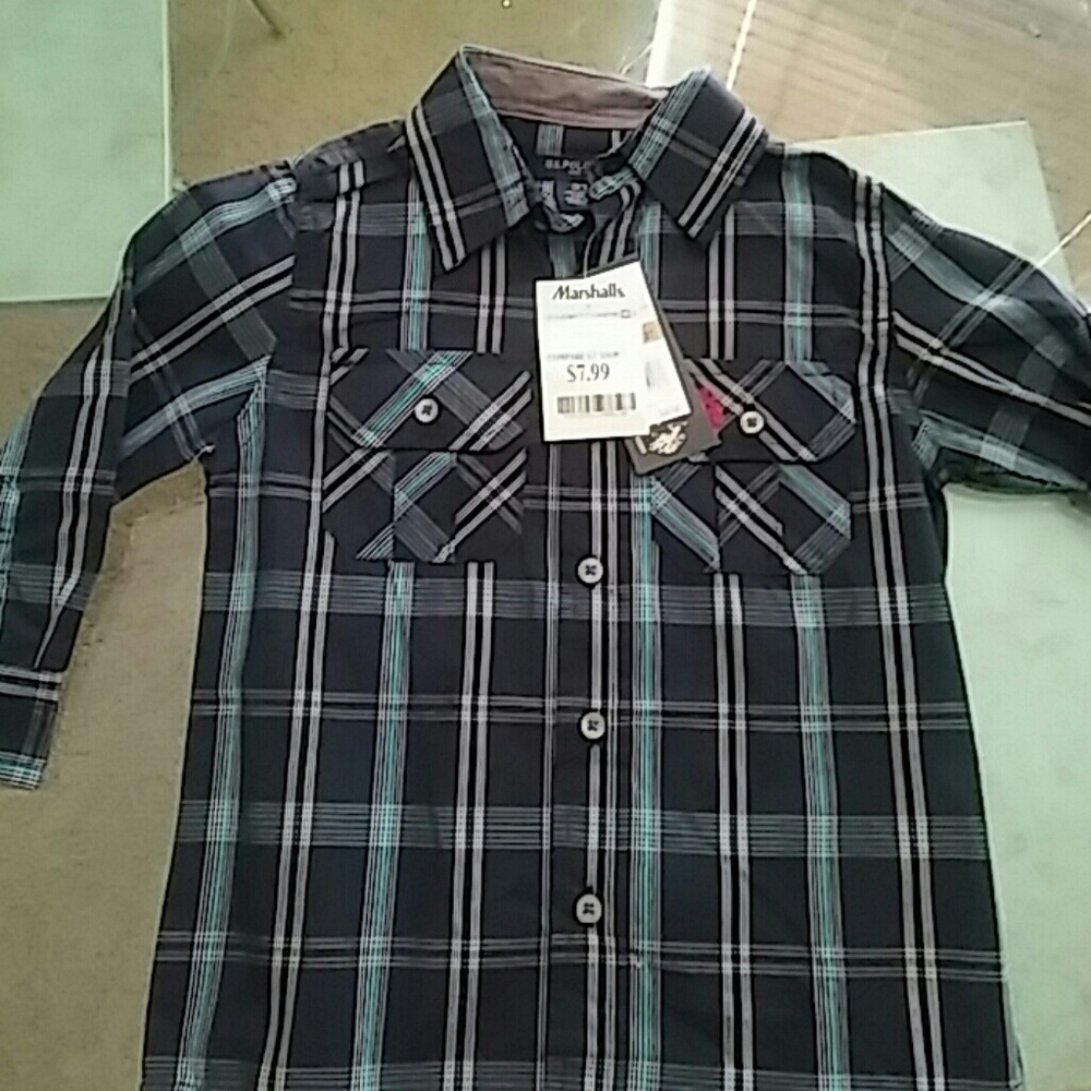 Blue plaid shirt
